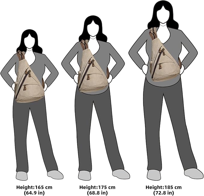 KL928 Canvas Sling Bag - Small Crossbody Backpack Shoulder Casual Daypack Rucksack for Men Women(Large Version)