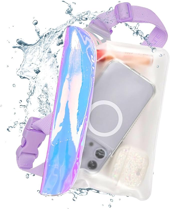 Waterproof Phone Pouch, Sensitive Touch Control, PVC Material, Swimming Phone Holder, Clear Waterproof Mobile Pouch, Adjustable Waist Length, for Travel Vacation