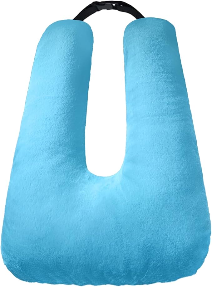 Travel Pillow, Car Pillow for Kids, Car Seat Pillow for Adults, Travel Pillow for Kids with Adjustable Strap, Support Head and Neck on Road Trips, Long Car Ride Essentials, Blue