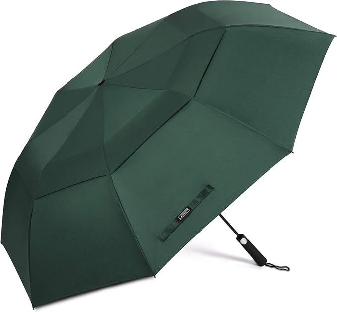G4Free 62 Inch Portable Golf Umbrella Large Oversize Double Canopy Vented Windproof Waterproof Automatic Open Stick Umbrellas for Men and Women(Dark Green)