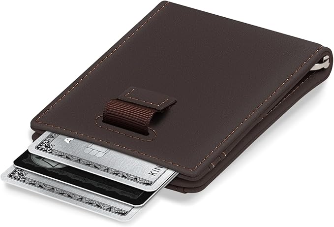 Kings Loot Money Clip Slim Minimalist Wallet for Men – RFID Blocking Leather Design with Money Clip – Front Pocket Bifold Holds 12 Cards – Stylish & Compact Wallets (Truffle)