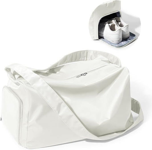 Large Gym Bag with Shoe Compartment, Workout Sport Duffle Bag for Women Travel, Waterproof Shoulder Overnight Bags Lightweight Carry on Tote Bags for Swim, Yoga, Dance