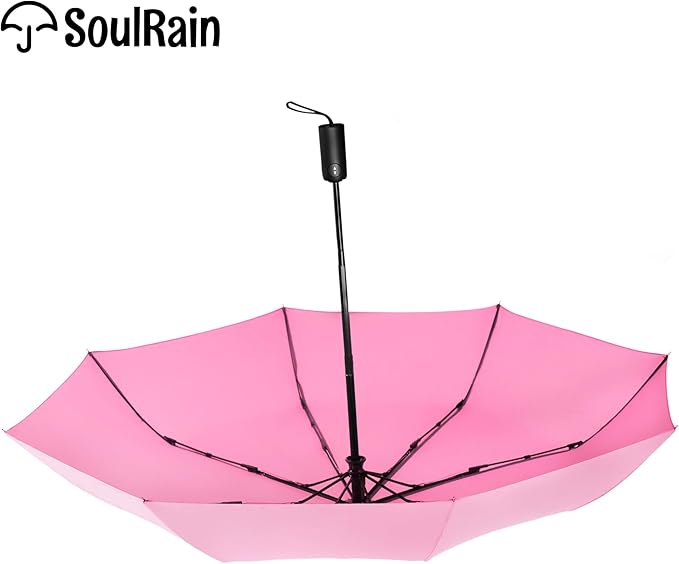 SoulRain Travel Umbrella - Compact Umbrella for Rain - Perfect Large Auto Folding Umbrella - Ideal Car umbrella, Small umbrella, and Travel Companion