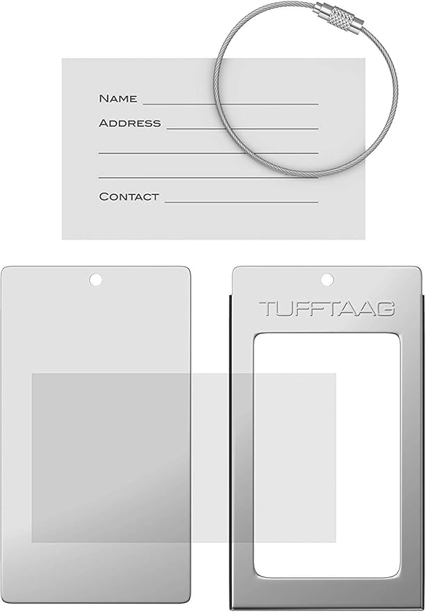 Luggage Tags Business Card Holder by TUFFTAAG - Durable Travel ID Bag Tag in Multiple Color Options, Perfect for Suitcases, Backpacks, and Carry-Ons, Easy Identification, Secure and Stylish