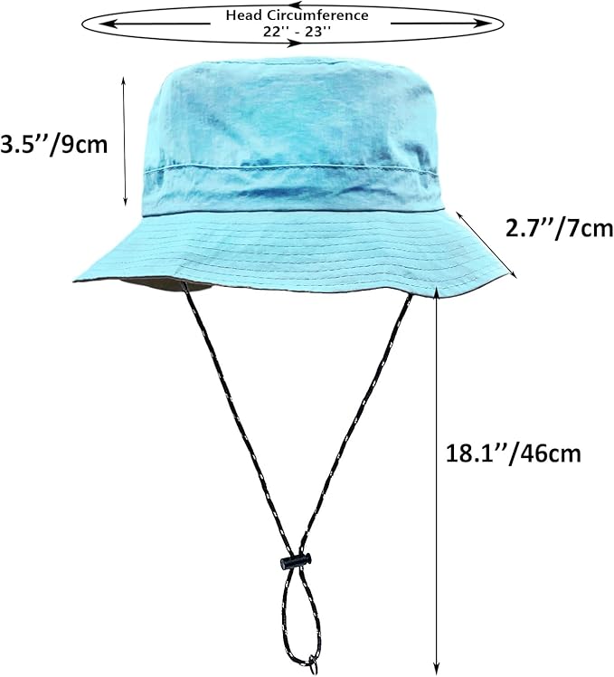 woogwin Waterproof Bucket Rain Hat with Chin Strap Quick Dry Packable Boonie Sun Hat Safari Hat UV Protection