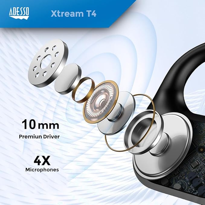 ADESSO Xtream T5 Open-Ear Bluetooth Water Resistant Earbuds