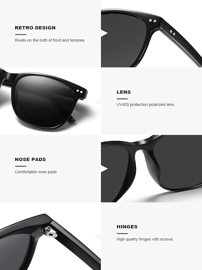 Wzerry Sunglasses for Women Polarized, Sun Glasses Vintage Style Trendy Round UV400 Protection Lens