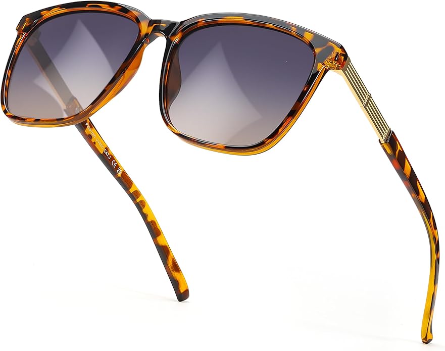 SIPHEW Oversized Square Sunglasses for Women|Lightweight Fashion Sunglasses 100% UV400 Protection|Trendy Mirrored Shade