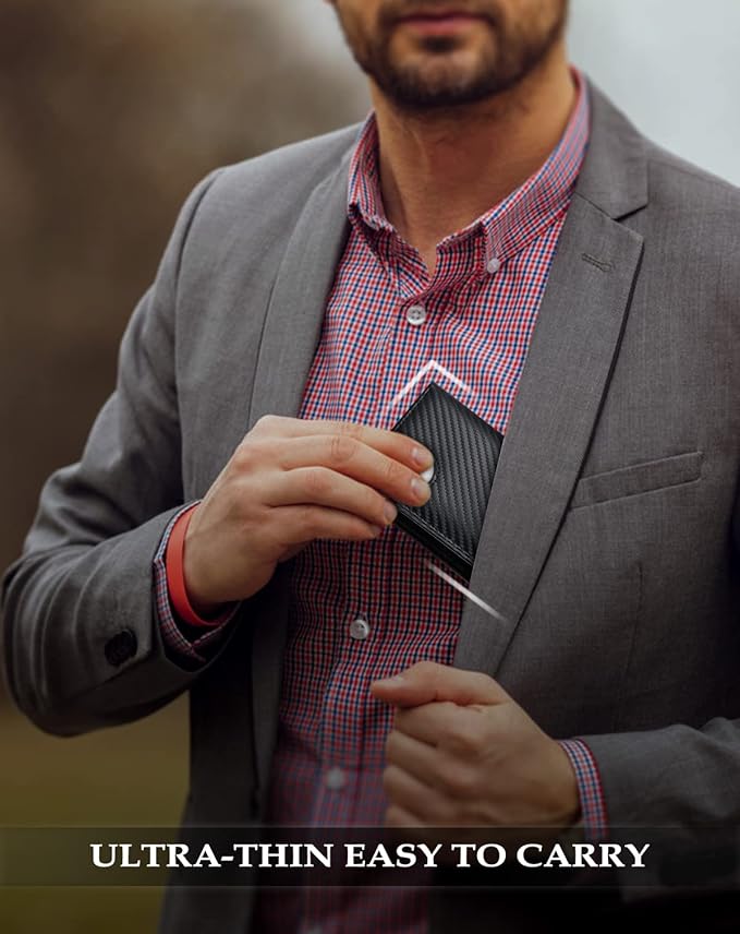 Swallowmall AirTag Wallet Mens RFID Blocking Genuine Leather Bifold Men's Wallet For air tag with 2 ID Window 11 Card Holders Vertical BlackStripe(Airtag Not included)