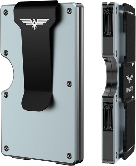 Wallet for Men, Money Clip Wallet with Cash Strap, Slim Card Wallet, RFID Blocking Card Holder, Holds up to 20 cards