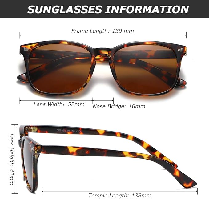 DUSHINE Polarized Sunglasses for Women Classic Retro Style UV400 Protection