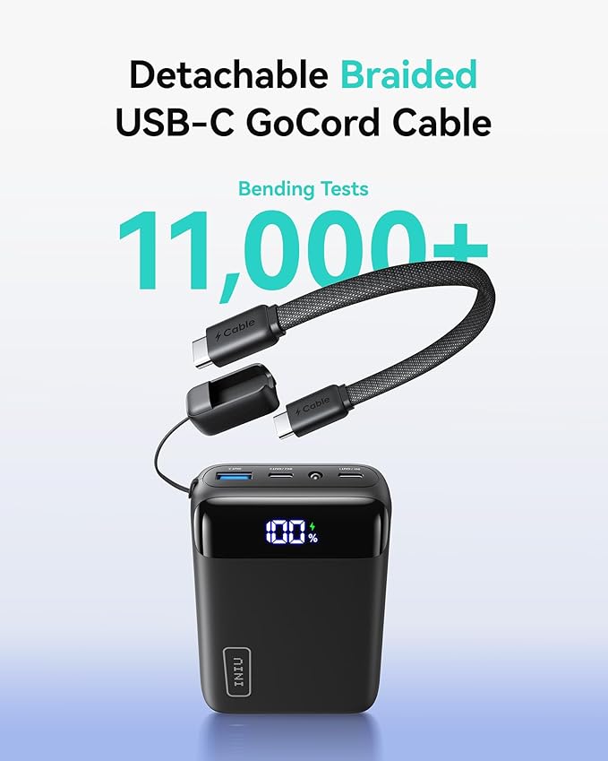 INIU Portable Charger, Smallest 22.5W 20000mAh USB C in & Out Power Bank Fast Charging, PD 3.0+QC 4.0 LED Display Phone Battery Pack Compatible with iPhone 17 16 15 14 Pro Samsung S24 Google iPad etc