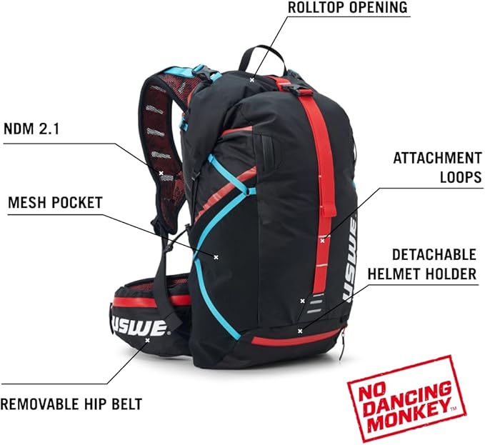 USWE Hajker, Hiking Backpack, Adventure Daypack with Waterproof Rolltop, for Men and Women