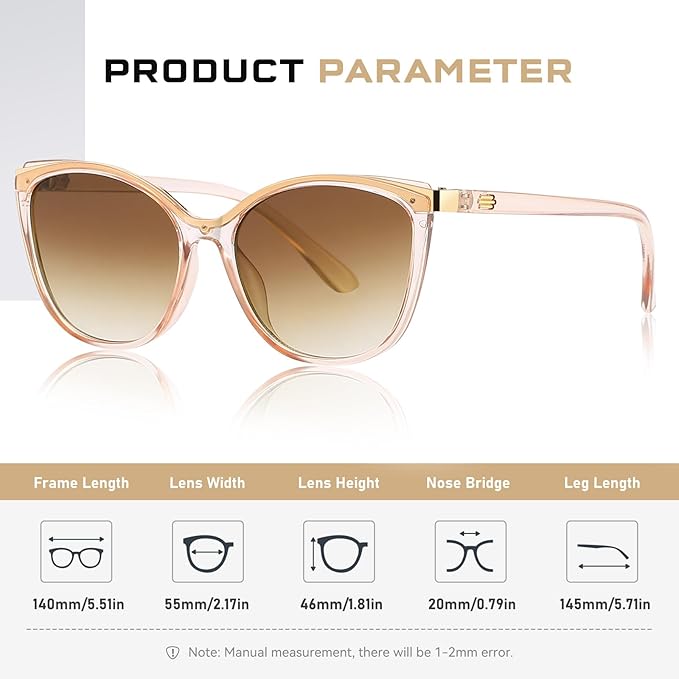 Trendy Cat Eye Sunglasses for Women Fashion Cateye UV400 Protection Glasses CL22017