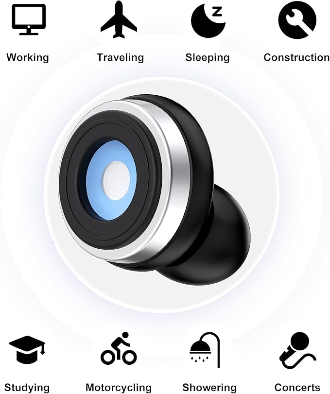 Jiaao Ear Plugs for Sleeping, 45dB Noise Canceling Reusable Silicone Ear Plugs,8 Eartips with Portable Box, Perfect for Concerts,Snoring, Study, Sleep and Travel