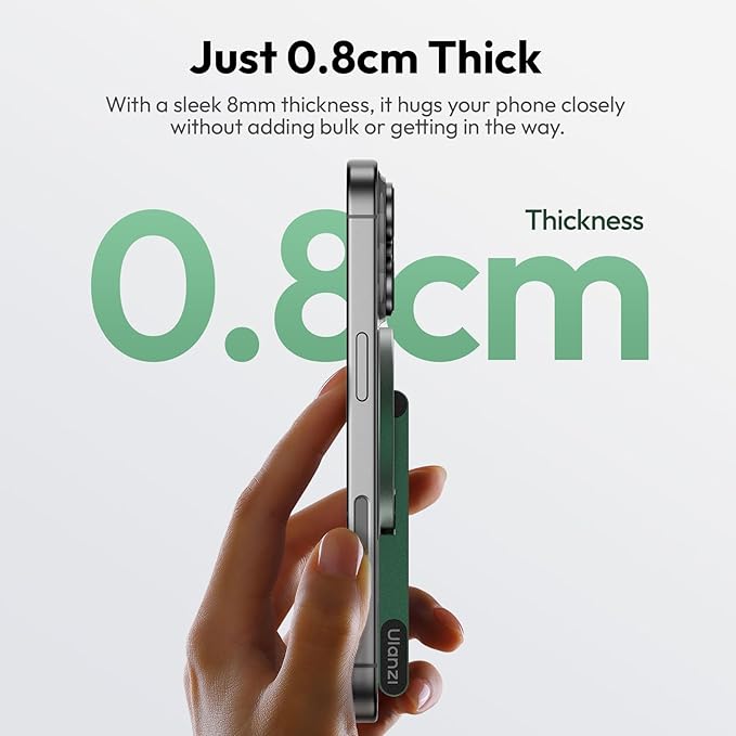 ULANZI MA60 Magnetic Phone Tripod Stand for iPhone - Aluminium Smartphone Mini Tripod Pocket Cell Phone Stand Strong Magnet Quick Mount Compatible with iPhone 16 15 14 13 13 Series, Green