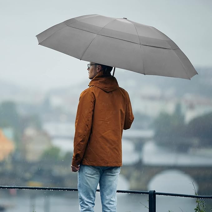 G4Free 42/46/54/62 Inch Large Golf Umbrella Compact Reverse Travel Umbrella 10 Ribs Windproof for Rain Double Canopy Automatic Open Close