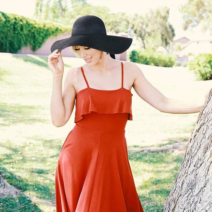 FURTALK Womens Sun Straw Hat Wide Brim UPF 80 Summer Hat Foldable Packable Floppy Beach Hats for Women