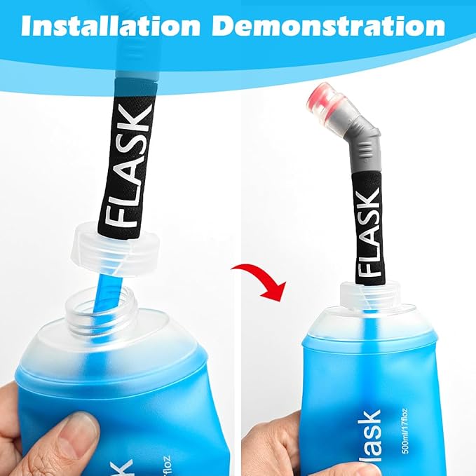 WILDREEDS Replacement Straw for Soft Flask Running Water Bottles for Hiking Cycling (Grey)