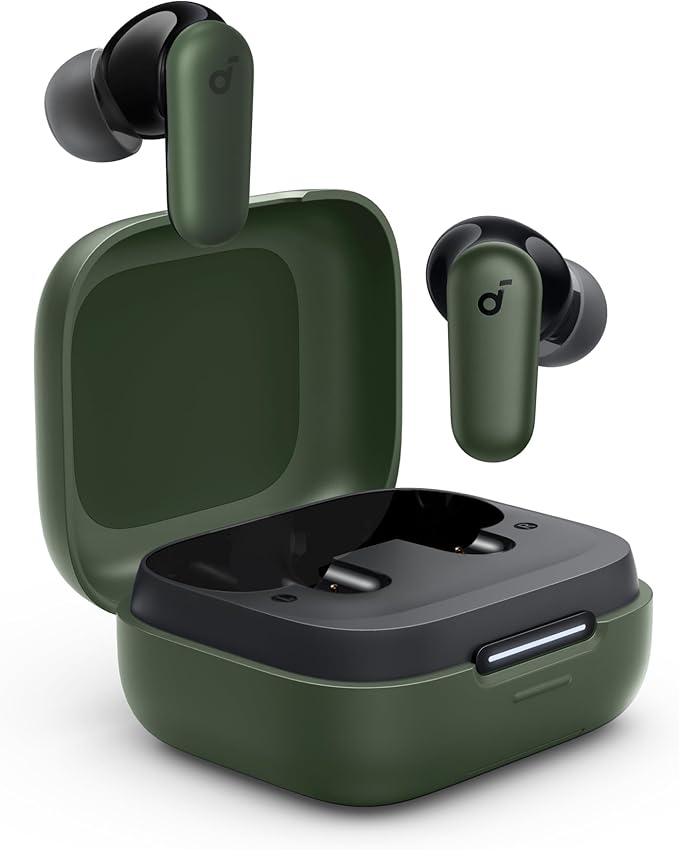Soundcore P30i by Anker Noise Cancelling Earbuds, Strong and Smart Noise Cancelling, Powerful Bass, 45H Playtime, 2-in-1 Case and Phone Stand, IP54, Wireless Earbuds, Bluetooth 5.4 (Green)