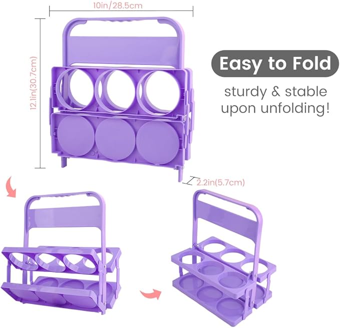 musbus Reusable Drink Carrier with Handle for Food Delivery Drivers, Portable Cup/Coffee Holder Accessories for Delivery, Foldable Drinks Caddy with Tray, Car Durable Plastic Festive Bottle, Vacation