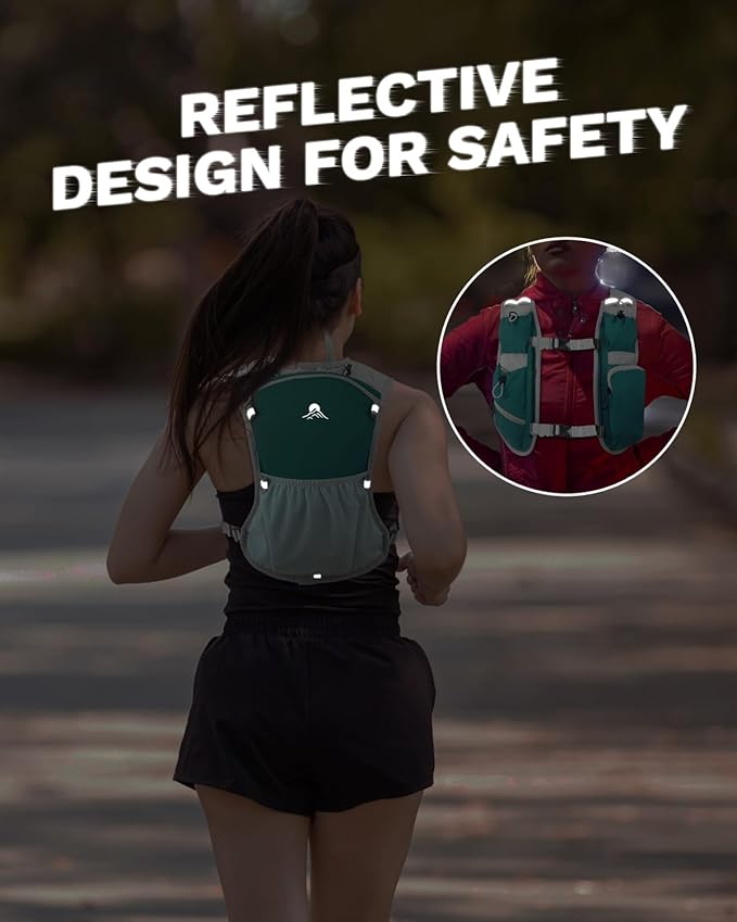 Running Vest for Women and Men, Hydration Running Backpack, Runners Vest, Hydration Vest, with Front Phone Holder, Adjustable Chest and Waist Strap
