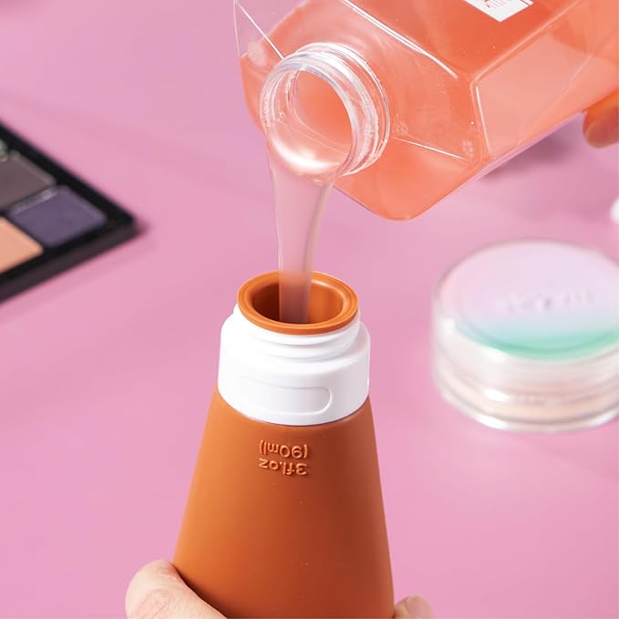 INSFIT Portable Travel Bottles, TSA Approved Leak Proof Containers for Toiletries, BPA Free Refillable Accessories for Shampoo, Body Wash, Liquids (4 Pack)