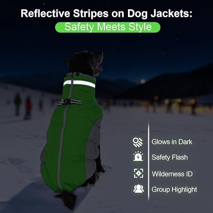 OUOBOB Warm Dog Coats for Medium Dogs, Waterproof Dog Jacket with Harness Built in, Zipper Clousure, Fleece Lining for Cold Weather Outdoor Walks, Snowsuit for Schnauzer, Boston Terrier, Pug - M
