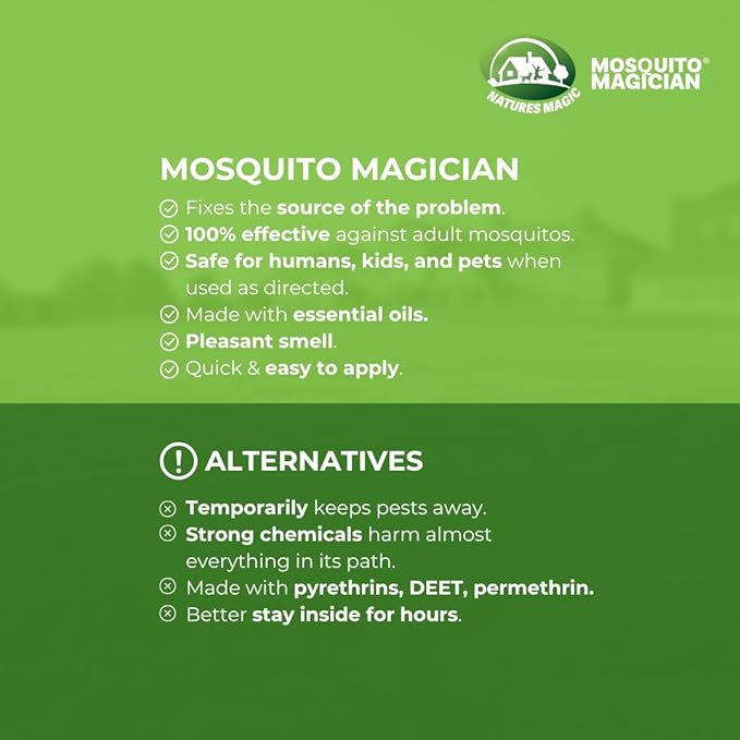 Mosquito Magician Natural Bug Spray for Body – Kid Safe Mosquito Repellent Spray with Natural Essential Oils, Kills, Repels, & Prevent Travel Size Bug Spray for Kids & Family – Rosemary, 4 OZ