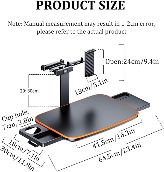 Portable Car Backseat Laptop Desk Car Seat Table Tray,Adjustable Seat Back Snack Tray for Car,Folding Telescopic Auto Food Trays Desk for Car Workstation,Passenger Seat Tray f Traveling.(Style1)