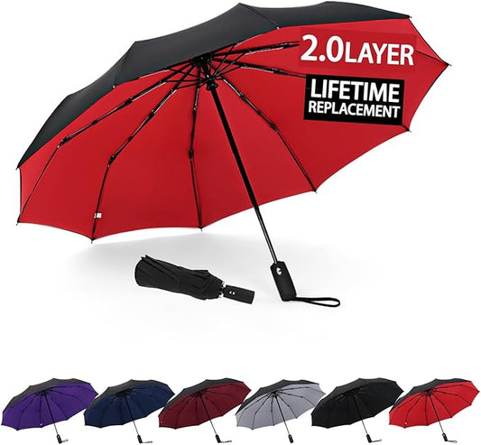 Windproof Travel Umbrella - Automatic, Compact, Windproof