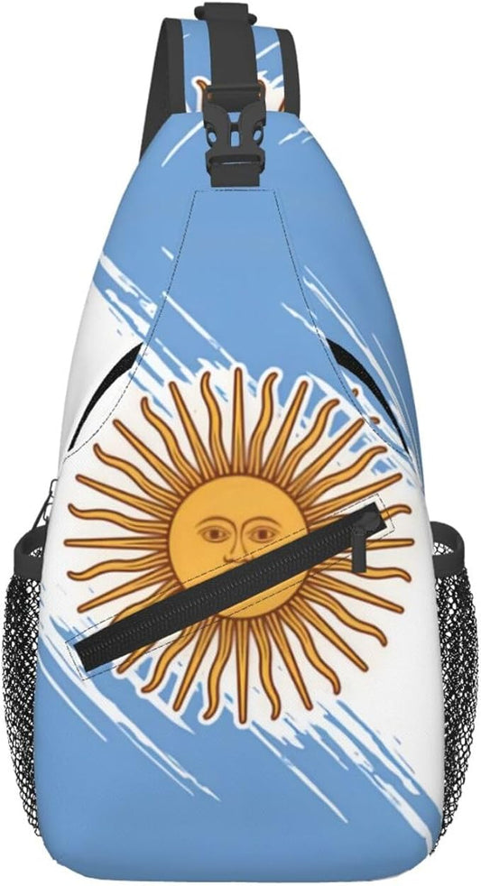 Argentina Flag Sling Bag Multipurpose Crossbody Sling Backpack Travel Cycling Hiking Shoulder Bag For Women Men