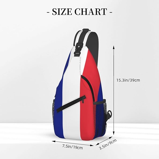 France Flag Sling Bag Multipurpose Crossbody Sling Backpack Travel Cycling Hiking Shoulder Bag For Women Men