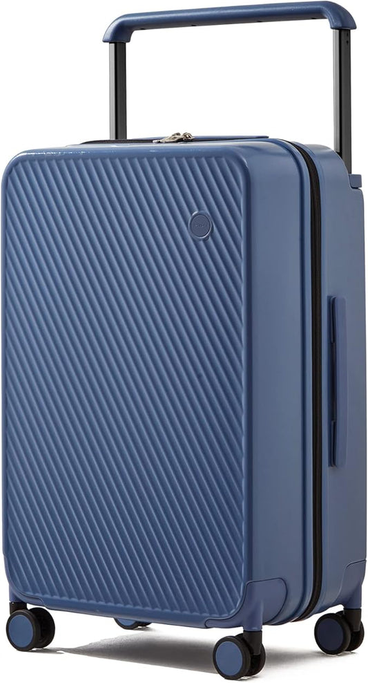 mixi Carry On Luggage Airline Approved 20'' Lightweight Luggage Wide Handle PC Hardshell Suitcases with Spinner Wheels & TSA Lock, Sapphire Blue