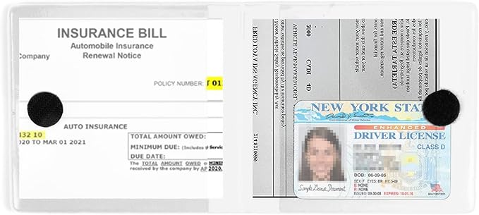 UYYE Car Registration & Insurance Card Holder, 2-Pack - White, Waterproof, 4-Compartment, Unisex-Adults Car Organizer