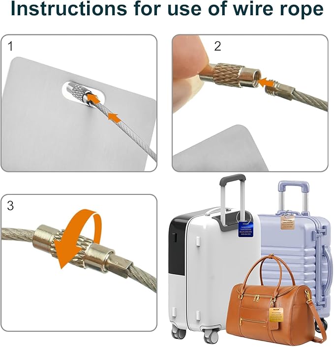 (5 Pack) Custom Personalized Luggage Tags-Customized Unique tag for Suitcase Backpack Travel,Bags (Black (3.8×2))