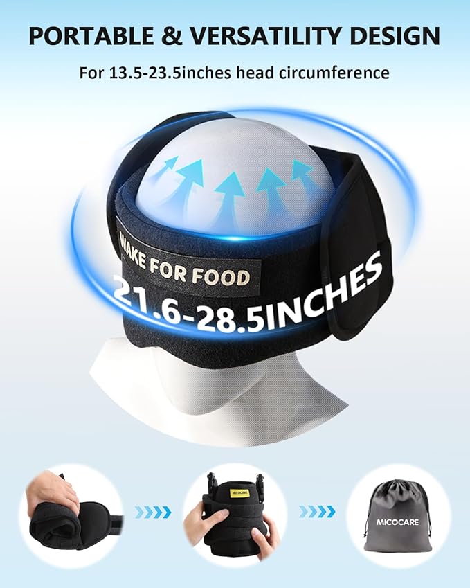 Travel Pillows for Airplanes, Airplane Pillow for Long Flights Sleeping Travel, Airplane Head Strap with Eye Mask 360° Support Headrest for Plane Road Trip Sleep, Stop Bobblehead（Black）