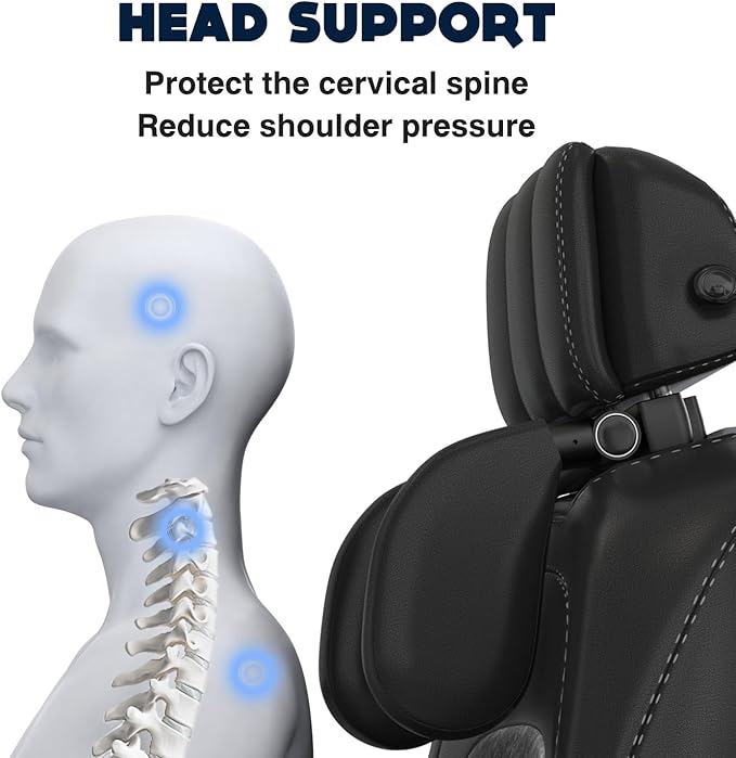 Car Headrest Pillow,Thickened Memory Foam Road Pal Headrest,Neck Support Pillow,180° Adjustable,Travel Car Sleeping,Prevent Cervical Sprain Spine,Suitable for Kids and Adults