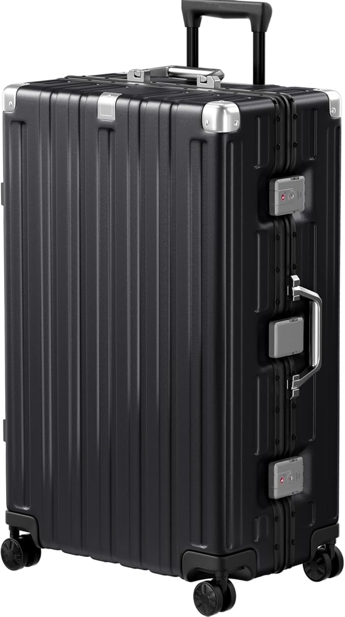 Krute Luggage 28 Inch Checked Suitcase with Spinner Wheels Zipperless Aluminum Frame Luggages TSA Lock No Zipper Hardshell Lightweight PC+ABS Large Suitcases