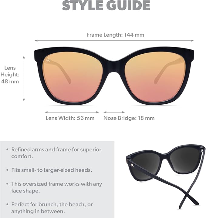 Knockaround Deja Views Polarized Sunglasses for Women - Impact Resistant Lenses & Full UV400 Protection