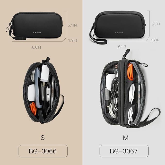 BANGE Electronics Organizer Travel Case, Water Resistant Travel Bag, Tech Pouch Accessories Organizer for Cable,Cord, Phone, Cables, Airpods, USB Flash Drive, Daily Items