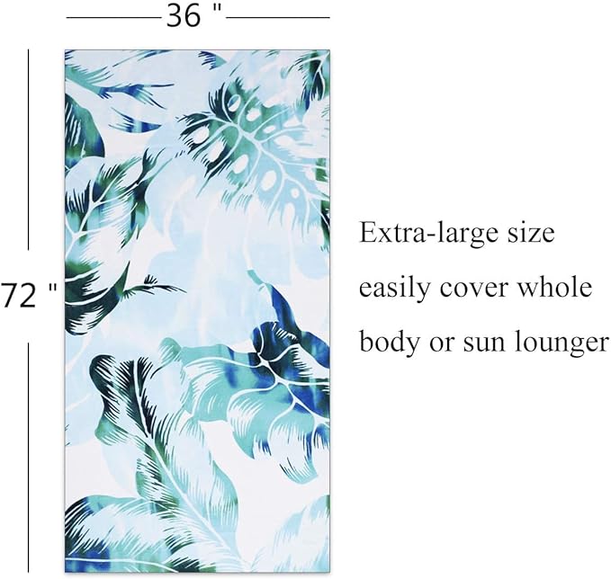 2 Packs Oversized Beach Towel Set Extra Large Big XL Pool Camping Swim Clearance Towels 36x72 Soft Blanket Cruise Essentials Accessories Must Haves Vacation Necessities Adult Gifts Flamingo Palm