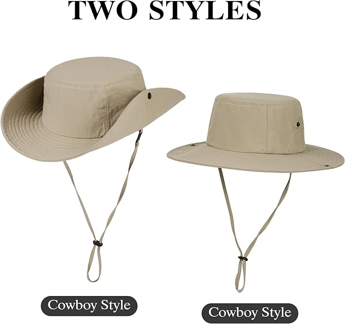 Wide Brim Sun Hats Waterproof Bucket Hat UV Protection Fishing Hat Summer Packable Fisherman Hat for Men and Women