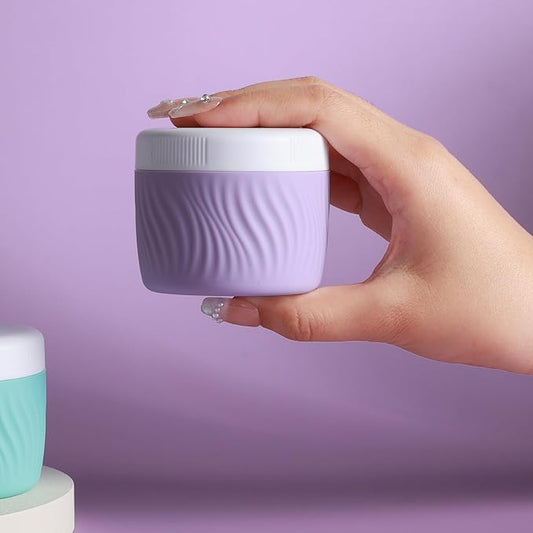 Travel Containers for Toiletries, Silicone Cream Jars BPA-Free, TSA Approved 3oz Travel Size Containers, Leak-proof Portable Size Silicone Jars with Lid for Face Hand Body Cream (4 Pack)