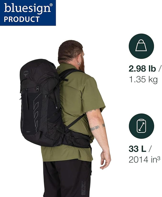 Osprey Talon 33L Men's Lightweight Hiking Backpack - Daypack for Travel & Camping, Green Canopy/Pine Leaf, Extended Fit