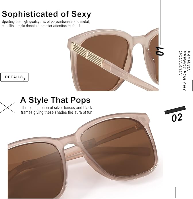 SIPHEW Oversized Square Sunglasses for Women|Lightweight Fashion Sunglasses 100% UV400 Protection|Trendy Mirrored Shade
