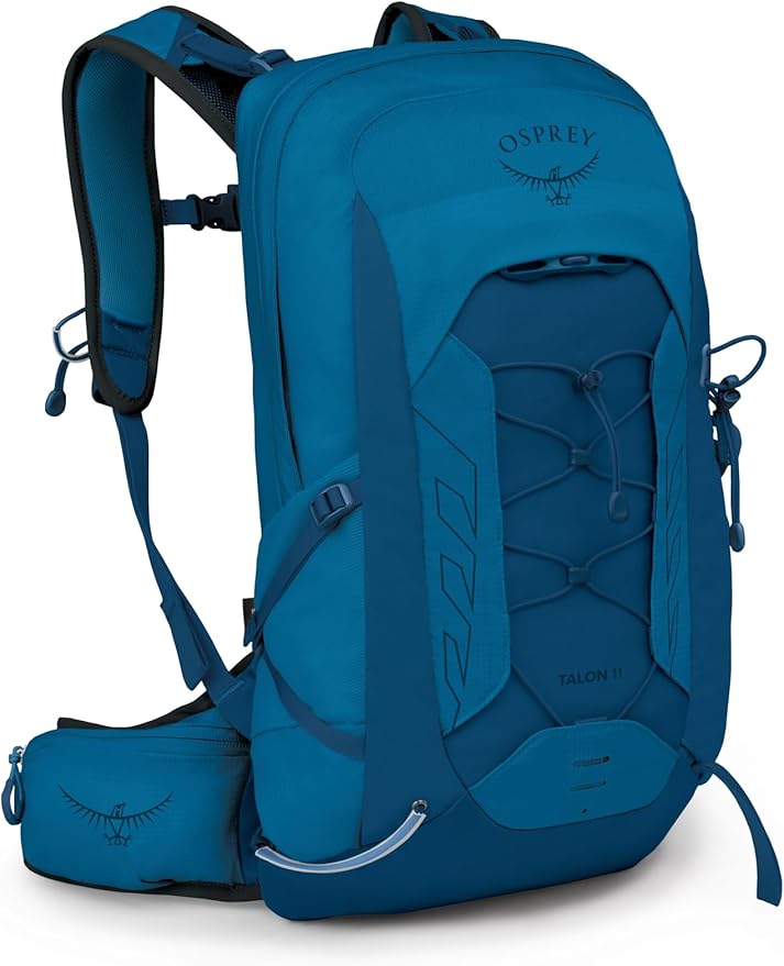 Osprey Talon 11L Men's Lightweight Hiking Backpack - Small Daypack for Travel & Camping, Scoria Blue/Night Shift
