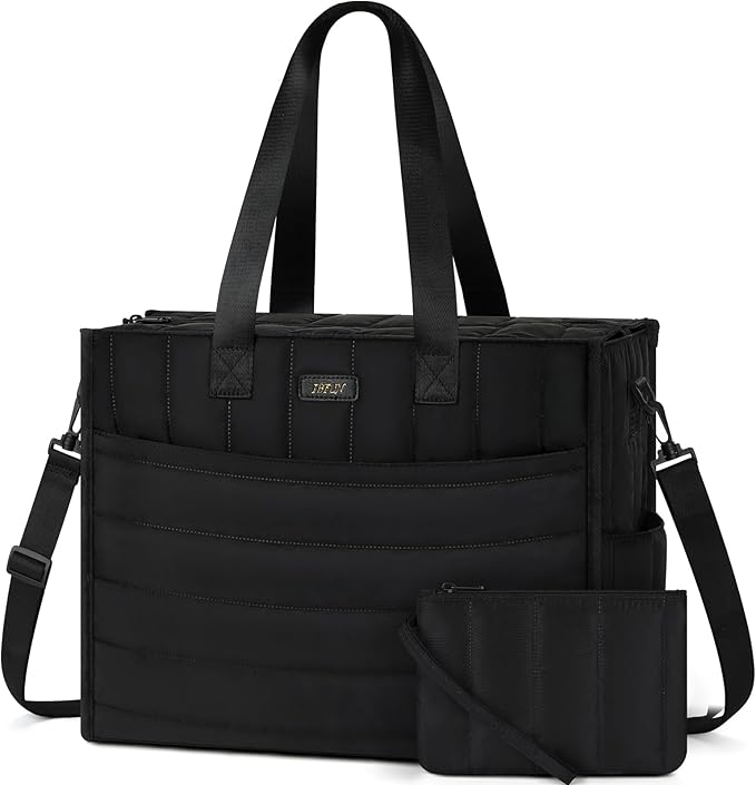 IBFUN Utility Tote Bag with 14/24 Pockets Zip Top Teacher Tote Bag for Teacher/Work Women