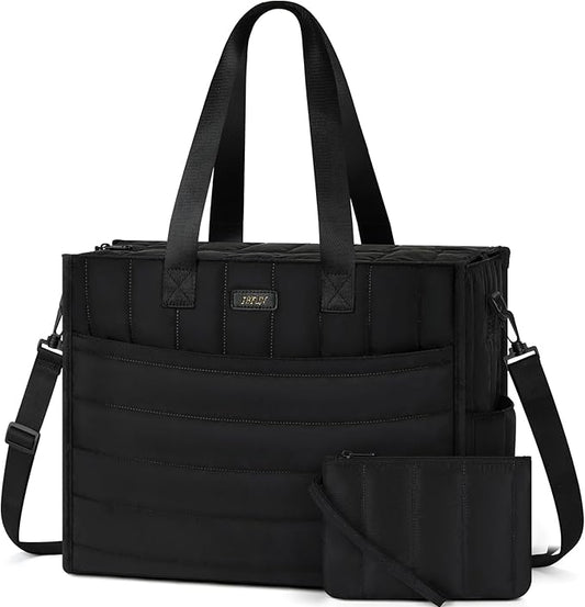 IBFUN Utility Tote Bag with 14/24 Pockets Zip Top Teacher Tote Bag for Teacher/Work Women