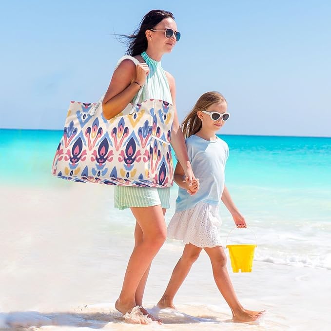 senya Large Beach Shoulder Bags Canvas Tote Water Resistant for Gym Travel Daily